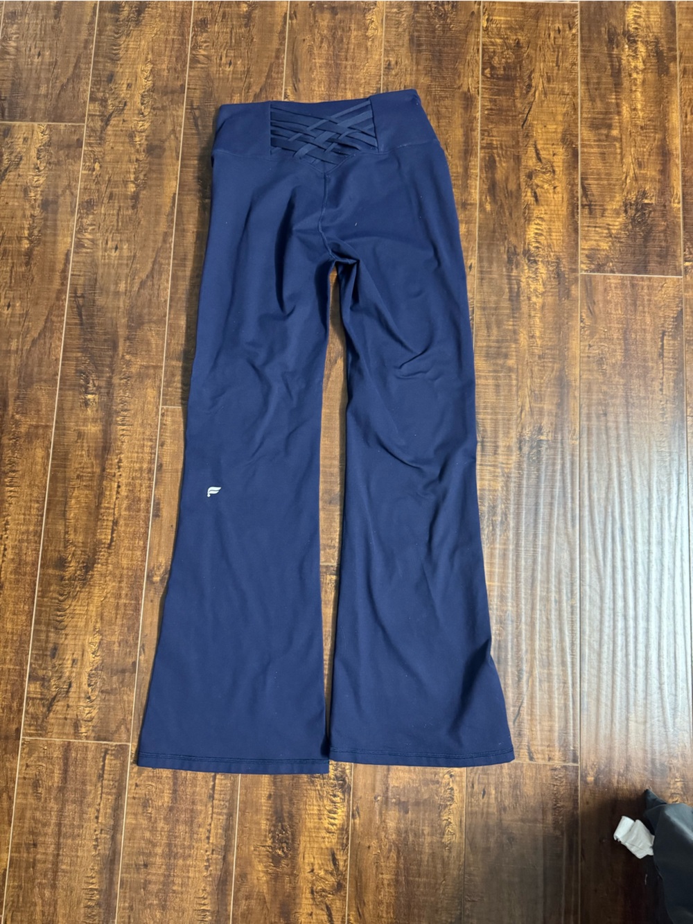 Fabletics Navy Blue Girls' Yoga Pants with Crisscross Waistband